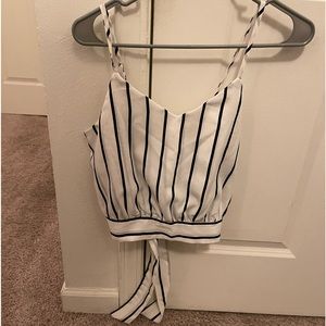 Women’s white striped tank top